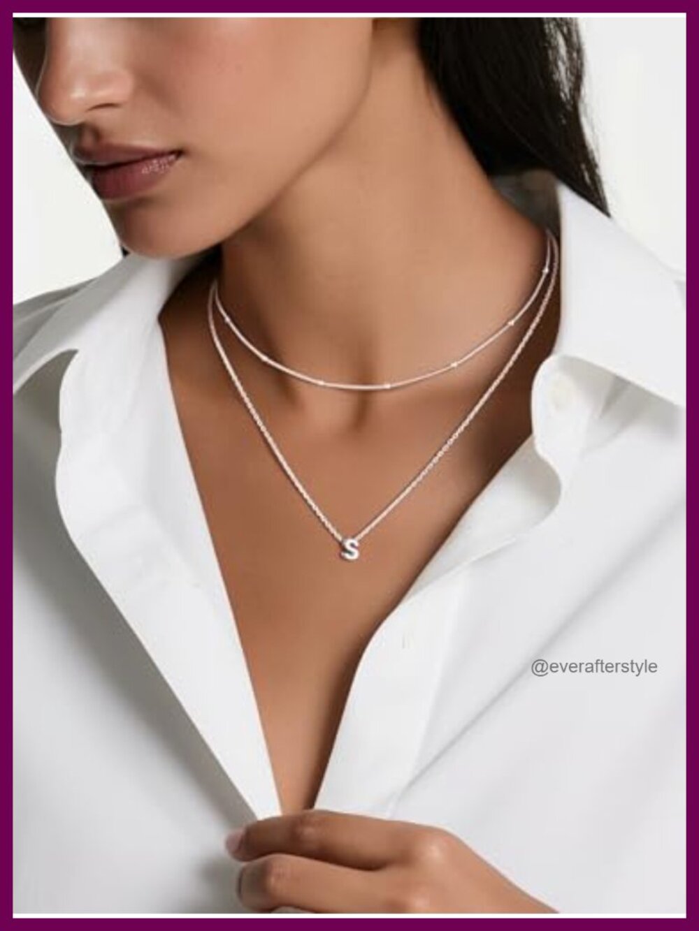925 Sterling Silver Personalized Initial Pendant Necklace Hypoallergenic